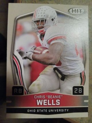 2009 SAGE HIT CHRIS BEANIE WELLS OHIO STATE UNIVERSITY FOOTBALL CARD# 78