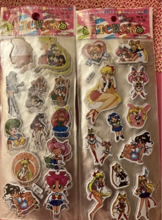 2Set Sailor Moon puffy stickers:  original