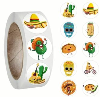 ➡️⭕(10) 1" FUNNY TACO/MEXICAN FOOD STICKERS!!⭕(SET 1 of 2)