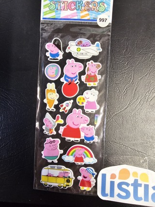 1 sheet pepa pig puffy stickers