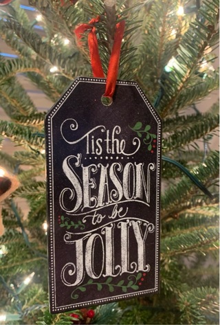Tis The Season To Be Jolly Chalkboard Style Gift Tag Christmas Tree Ornament 