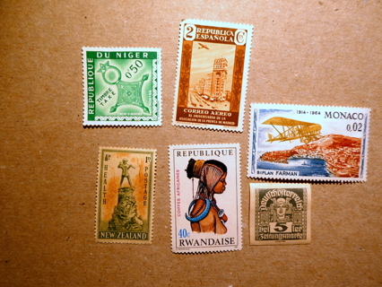 6 - MH Different Foreign Postage Stamps #1. 