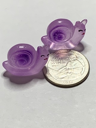 SNAILS~#8~PURPLE~SET OF 2 SNAILS~GLOW IN THE DARK~FREE SHIPPING!