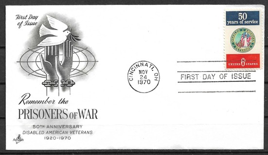 1970 Sc1421 Remember the Prisoners of War FDC