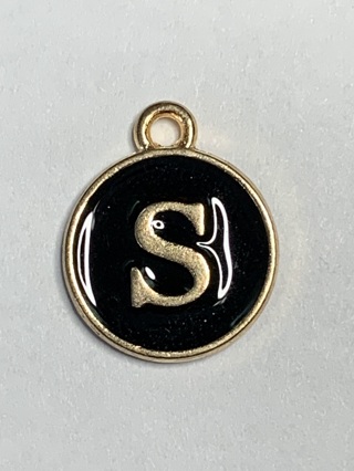 BLACK AND GOLD INITIAL LETTERS~#S1~FREE SHIPPING!