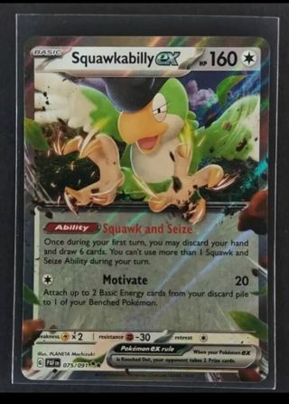 Paldean Fates Squakabilly EX Scarlett and Violet NM Pokemon card TCG