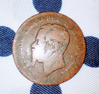 COIN VERY OLD 186? LOOKS LIKE A 7 BUT NOT FOR SURE 5 CENTESIMI BEAUTIFUL OLD COIN WOW!