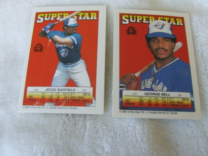 1988 Toronto Blue Jays O Pee Chee Sticker Back Card Lot of 2