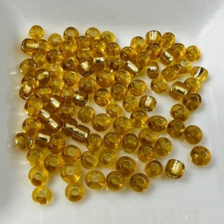 Amber Translucent 5mm Round Glass Beads 