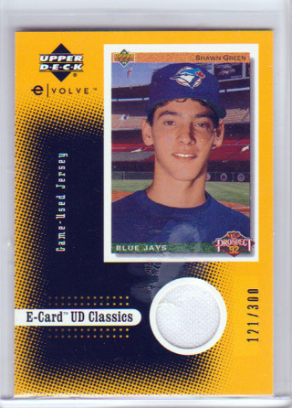 Shawn Green, 2001 UD E-Card GU RELIC Card #EVC-110, Toronto Blue Jays,121/300, (L5