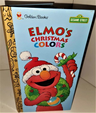 1997 ELMO'S CHRISTMAS COLORS * Sesame Street hardcover 23 hard board pages 11 oz.