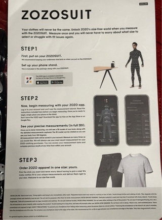 Zozo Suit & App 3D Body Imaging  