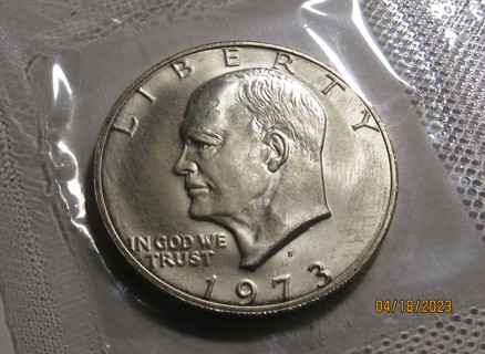 ★★ SILVER BU 1973-S EISENHOWER DOLLAR ★★ **BLUE PACK - COA**