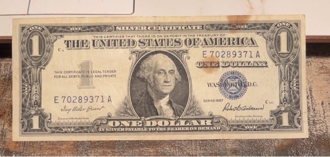 Vintage Series 1957 Blue Seal One Dollar Silver Certificate 