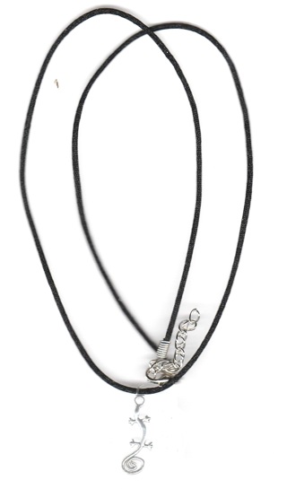 24-INCH BLACK CORD SP GECKO NECKLACE (PLEASE READ DESCRIPTION