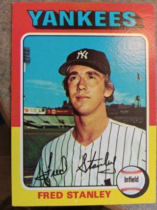 1975 TOPPS FRED STANLEY NEW YORK YANKEES BASEBALL CARD# 503