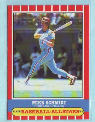 1987 Fleer Limited Edition Mike Schmidt Baseball Card # 40 of 44 Phillies