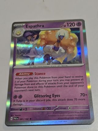 Pokemon Espathra holo rare card 081/182