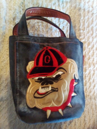 Bags by T.J. , Bulldogs Embroidered ,Red checkered lined, Go Bulldogs golf ball  Bag