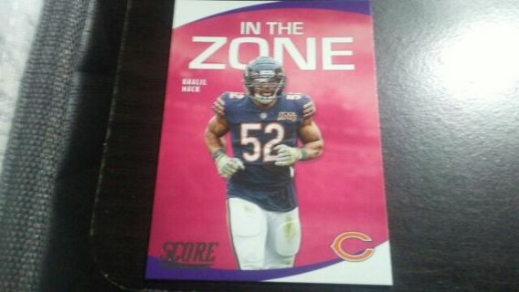 2020 SCORE IN THE ZONE KHALIL MACK CHICAGO BEARS FOOTBALL CARD# IZ-KM