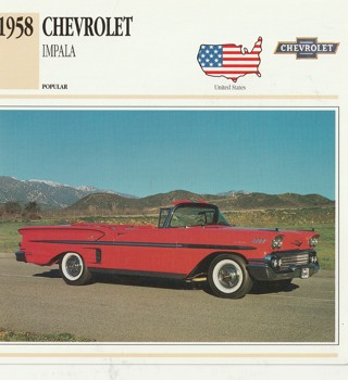 Classic Cars 6 x 6 inches Leaflet: 1958 Chevrolet Impala