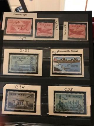 7 US MNH Air Mail stamps.....use, trade or collect