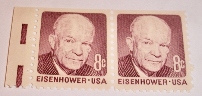 Scott #1402, Eisenhower, 2 Useable 8¢ US Postage Stamps