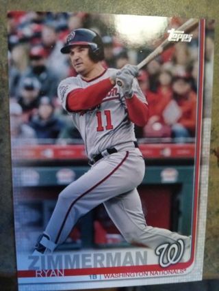 2019 TOPPS RYAN ZIMMERMAN WASHINGTON NATIONALS BASEBALL CARD# 133