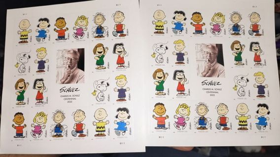 United States Postal Service Shultz Peanuts Charlie Brown 40 Forever stamps (2 Sheets of 20)