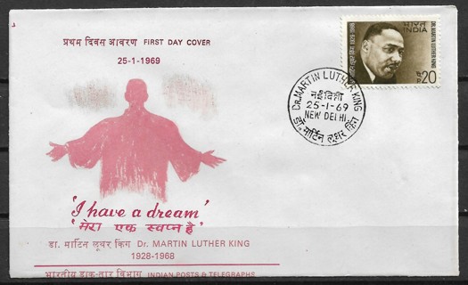 1969 India Sc486 Dr. martin Luther King FDC