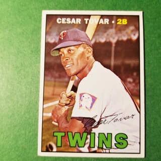 1967 - TOPPS BASEBALL CARD NO. 317 - CESAR TOVAR - TWINS - EXMT/NRMT/MT. - READ