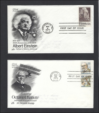 USA 1979 FDCs(2), Albert Einstein and Octave Chanute, Scott #s 1776, C93, C94