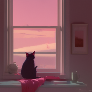 Listia Digital Collectible: Cat Watching Beautiful View