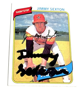 Autographed 1980 TOPPS  11 JIMMY SEXTON ASTROS