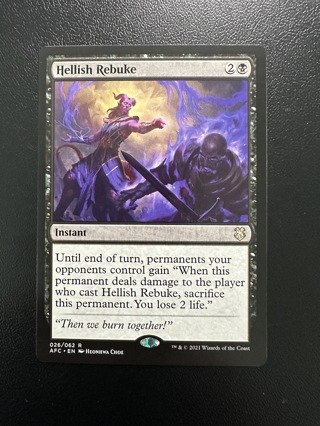 Hellish Rebuke MTG Magic the Gathering AFC Rare Card