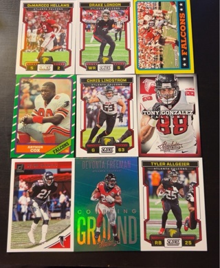 9 Atlanta Falcons football cards 