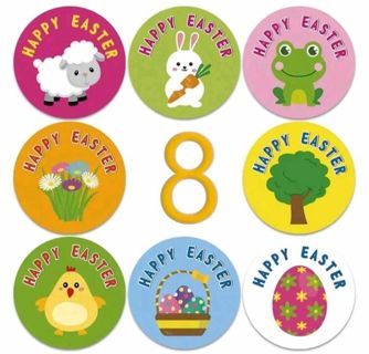 ➡️⭕NEW⭕(8) 1" HAPPY EASTER STICKERS!!⭕ANIMALS