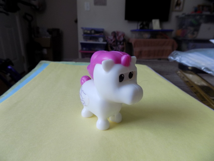 McDonalds Happy Meal Adopt Me Unicorn white with pink mane hard plastic