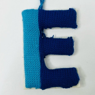 Sweater Look Blue E Initial Ornament 