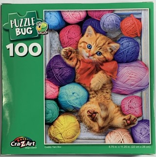 PUZZLE BUG~CUDDLY YARN BOX~KITTEN~100 PIECES~FREE SHIPPING!