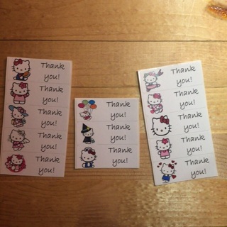 Sanrio Hello Kitty Kawaii Thank You Sticker Labels | 13 PC LOT