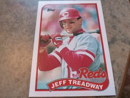 1989 TOPPS JEFF TREADWAY CINCINNATI REDS BASEBALL CARD# 685