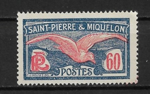 1925 St. Pierre & Miquelon Sc100 60c Fulmar Petrel used