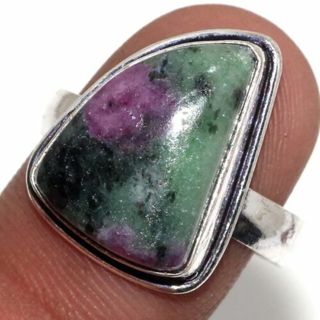 Natural African Ruby In Zoisite Silver Ring Jewelry sz8