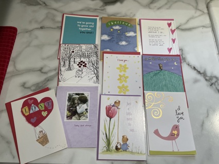 10 Brand New Love Greeting Cards with Envelopes