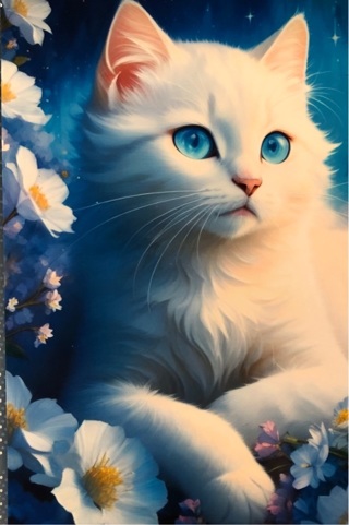 Beautiful white kitty - 3 x 5” MAGNET - GIN ONLY