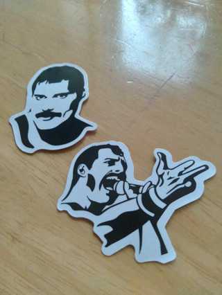 2 Freddie Mercury "Queen" Stickers