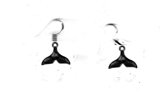 GP ENAMEL BLACK FISH TAIL EARRINGS #3 (PLEASE READ DESCRIPTION