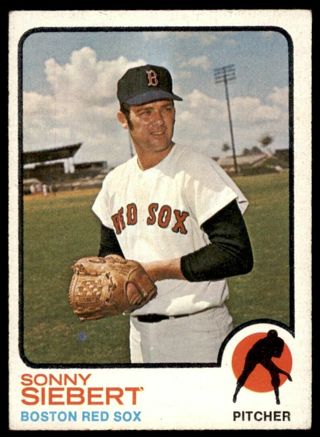 1973 Topps Baseball Sonny Siebert . Boston Red Sox #14 Baseball Card