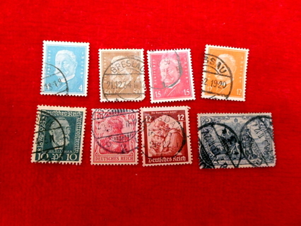 8 Different Germany Postage Stamps.